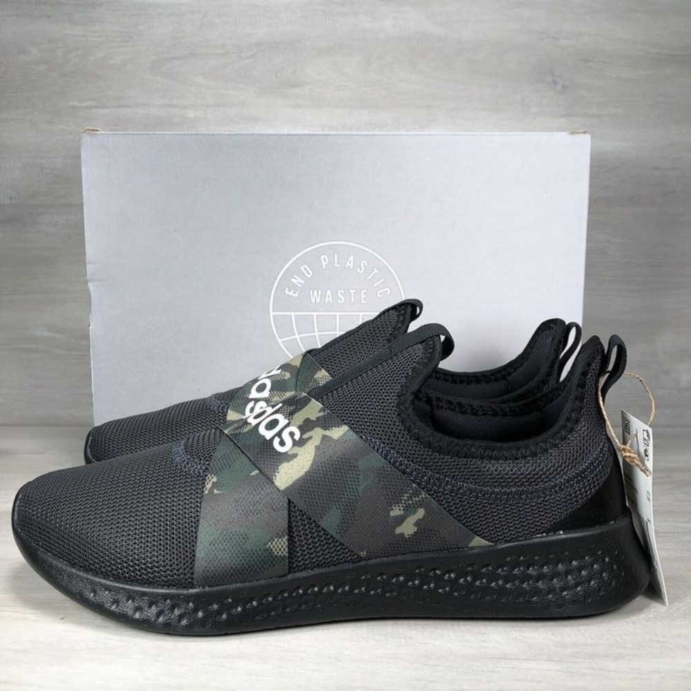 Adidas Black and Green Camouflage Slip-on Sneaker👟